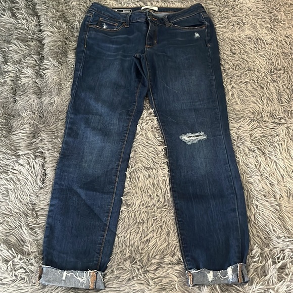 Raw edge skinny jeans 8 distressed denim antique blue mid rise 8R Sonoma NEW - Picture 2 of 6